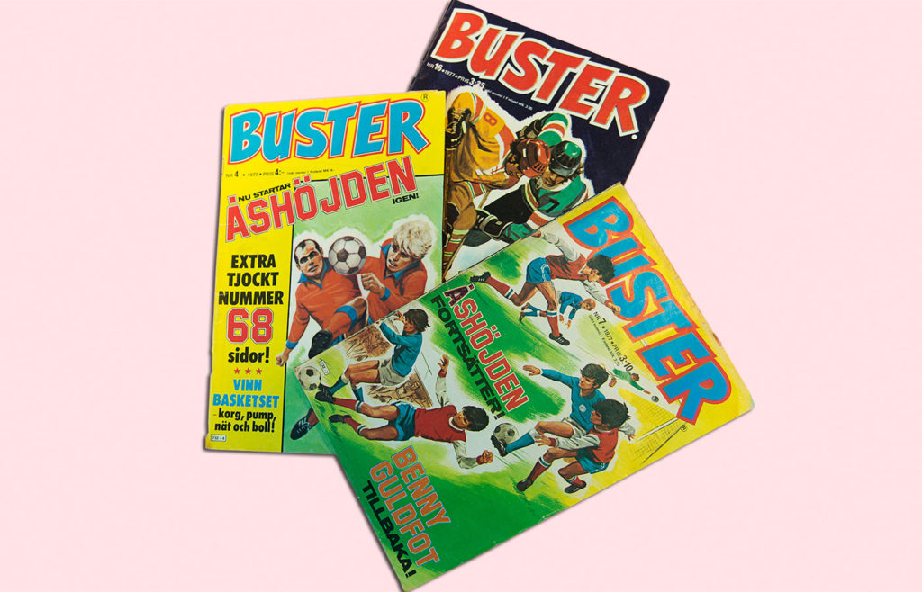 Åshöjden publicerades i tidningen Buster 1975–1992. 